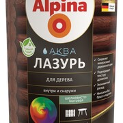 Alpina АКВА лазурь для дерева цветная, Орех, 0,9л/0,90кг