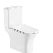 CeruttiSPA Унитаз напольный VETTORE безободковый с тонкой крышкой duroplast, soft-close, быстросъемная, белый