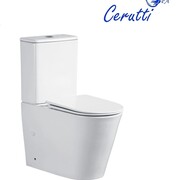 CeruttiSPA Унитаз напольный PIERA Tornado безободковый с крышкой duroplast, soft-close, белый