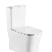 CeruttiSPA Унитаз напольный MARMOLADA безободковый с тонкой крышкой duroplast, soft-close, быстросъемная, белый