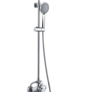 WasserKraft Душевой комплект со смесителем (смеситель для ванны с коротким изливом, душ. насадка "ливневый дождь"222мм, стойка для душа, лейка 5х-функц