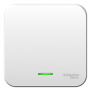 SE Blanca наруж Бел Выключатель 1-клавишный с подсветкой 10А, 250B, изолир. пластина, Systeme Electric, Белый, BLNVA101111