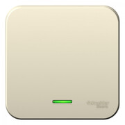 SE Blanca наруж Молочный Выключатель 1-клавишный с подсветкой 10А, 250B, изолир. пластина, Systeme Electric, Прочее, BLNVA101112