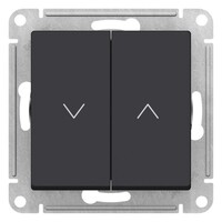 Выключатель для жалюзи 2-клавишный Systeme Electric (Schneider Electric) Atlas Design 10А, карбон ATN001019