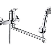 WasserKraft Isen 2602L Смеситель для ванны с длинным изливом (в компл. шланг и лейка 1-функц)