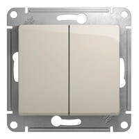 Переключатель 2-клавишный Schneider GLOSSA, молочный GSL000965