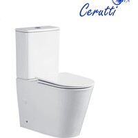CeruttiSPA Унитаз напольный PIERA Tornado безободковый с крышкой duroplast, soft-close, белый