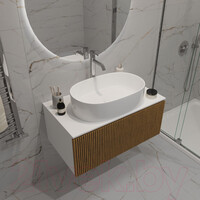 ЗОВ Тумба под умывальник Кито 100 K100LW0MRMC (белый/тростник)