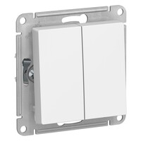 Переключатель 2-клавишный Systeme Electric (Schneider Electric) Atlas Design 10АХ, лотос ATN001365