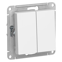Выключатель 2-клавишный Systeme Electric (Schneider Electric) Atlas Design 10АХ, лотос ATN001351