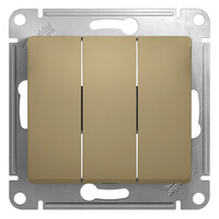 SE Glossa Титан Выключатель 2-клавишный, сх.5, 10АХ, Systeme Electric, Титан, GSL000451