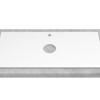 Столешница компакт-плита 13 Белая, 2 выреза, 995х458 мм