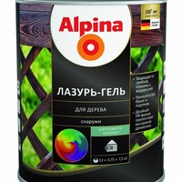 Alpina Лазурь-гель для дерева шелк.-мат. цветная, белый 0,75л / 0,70кг