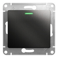 Переключатель 1-клавишный Systeme Electric GLOSSA, с подсветкой, скрытый монтаж, антрацит GSL000763