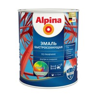 Alpina Эмаль быстросохнущая по ржавчине шелковисто-матовая База 1, 0,75л/0,92 кг