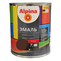 Alpina Эмаль универсальная шелковистая-матовая шоколадный 0,75л/0,90 кг