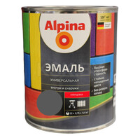 Alpina Эмаль универсальная шелковистая-матовая серый 0,75л/0,97 кг