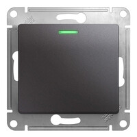 Выключатель 1-клавишный Systeme Electric GLOSSA, с подсветкой, скрытый монтаж, графит GSL001313