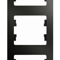 Рамка 3 поста Systeme Electric GLOSSA, вертикальная, антрацит GSL000707