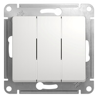 SE Glossa Бел Выключатель 3-клавишный, сх.3, 10АХ, Systeme Electric, Белый, GSL000131