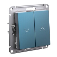 Выключатель для жалюзи 2-клавишный Systeme Electric (Schneider Electric) Atlas Design 10А, изумруд ATN000819