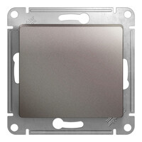 Выключатель 1-клавишный кнопочный Systeme Electric GLOSSA, скрытый монтаж, платина GSL001215
