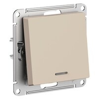 Выключатель одноклавишный с подсветкой Systeme Electric (Schneider Electric) AtlasDesign, песочный ATN001213