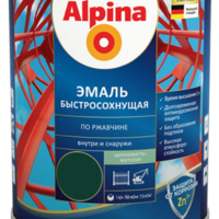 Alpina Эмаль быстросохнущая по ржавчине шелковисто-матовая Зеленый, 2,5л/3,0 кг
