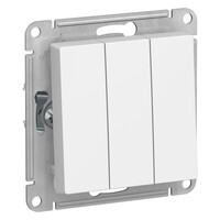 Выключатель 3-клавишный Systeme Electric (Schneider Electric) Atlas Design 10АХ, лотос ATN001331