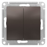 Переключатель перекрестный 2-клавишный Systeme Electric (Schneider Electric) Atlas Design 10АХ, мокко ATN000673