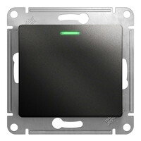 Выключатель 1-клавишный Systeme Electric GLOSSA, с подсветкой, скрытый монтаж, антрацит GSL000713