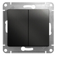 Переключатель 2-клавишный Systeme Electric GLOSSA, скрытый монтаж, антрацит GSL000765