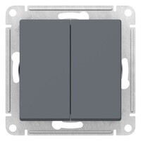 Переключатель перекрестный 2-клавишный Systeme Electric (Schneider Electric) Atlas Design 10АХ, грифель ATN000773