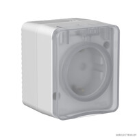 AtlasDesign PROFI IP54 О/У РОЗЕТКА с заземлением со шторками 16А 250В, СЕРЫЙ (579019)