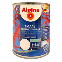 Alpina Эмаль быстросохнущая по ржавчине шелковисто-матовая Белый, 2,50л/3,0 кг