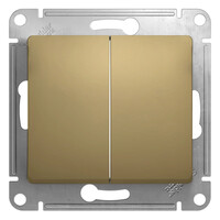 SE Glossa Титан Переключатель 2-клавишный, сх.6, 10АХ, Systeme Electric, Титан, GSL000465