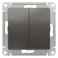 Переключатель перекрестный 2-клавишный Systeme Electric (Schneider Electric) Atlas Design 10АХ, сталь ATN000973