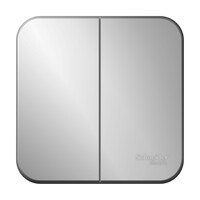 SE Blanca наруж Алюминий Выключатель 2-клавишный 10А, 250B, изолир. пластина, Systeme Electric, Алюминий, BLNVA105013