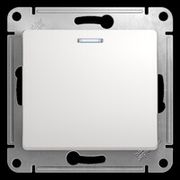 SE Glossa Бел Выключатель 1-клавишный с подсветкой, сх.1а, 10АХ, Systeme Electric, Белый, GSL000113