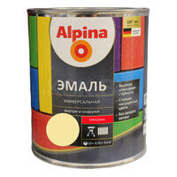 Alpina Эмаль универсальная шелковистая-матовая слоновая кость 0,75л/0,98 кг