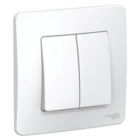 SE Blanca внутр Бел Переключатель 2-клавишный, 10А, 250B, Systeme Electric, Белый, BLNVS106601