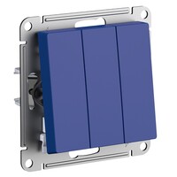 Выключатель 3-клавишный Systeme Electric (Schneider Electric) AtlasDesign, аквамарин ATN001131