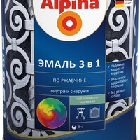 Alpina Эмаль по ржавчине 3 в 1 шелковисто-матовая Синий, 2,5л/2,69 кг