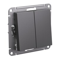 Переключатель 2-клавишный Systeme Electric (Schneider Electric) Atlas Design 10АХ, базальт ATN001465