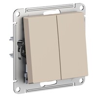 Выключатель 2-клавишный Systeme Electric (Schneider Electric) AtlasDesign, песочный ATN001251