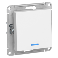 Выключатель одноклавишный с подсветкой Systeme Electric (Schneider Electric) AtlasDesign 10АХ, белый ATN000113