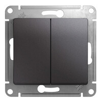 Выключатель 2-клавишный Systeme Electric GLOSSA, скрытый монтаж, графит GSL001351