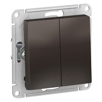 Выключатель 2-клавишный с самовозвратом Systeme Electric (Schneider Electric) Atlas Design 10А, мокко ATN000617