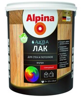 Alpina АКВА Лак для стен и потолков глянц. 0,9л / 0,90кг NEW