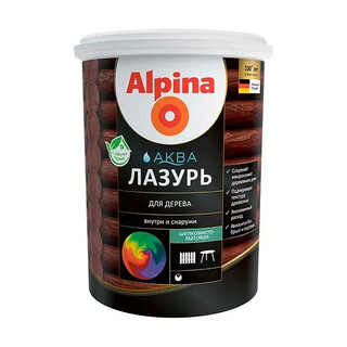 Alpina АКВА лазурь для дерева Прозрачная, 2,5л/2,50кг